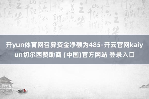 开yun体育网召募资金净额为485-开云官网kaiyun切尔西赞助商 (中国)官方网站 登录入口