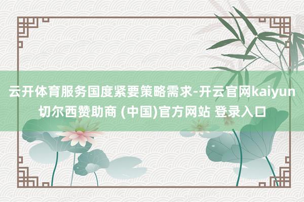 云开体育服务国度紧要策略需求-开云官网kaiyun切尔西赞助商 (中国)官方网站 登录入口