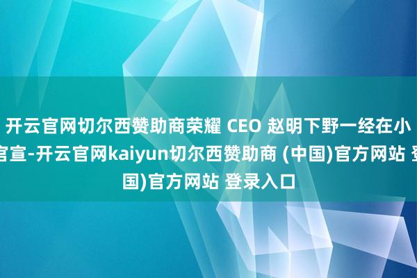 开云官网切尔西赞助商荣耀 CEO 赵明下野一经在小规模内官宣-开云官网kaiyun切尔西赞助商 (中国)官方网站 登录入口
