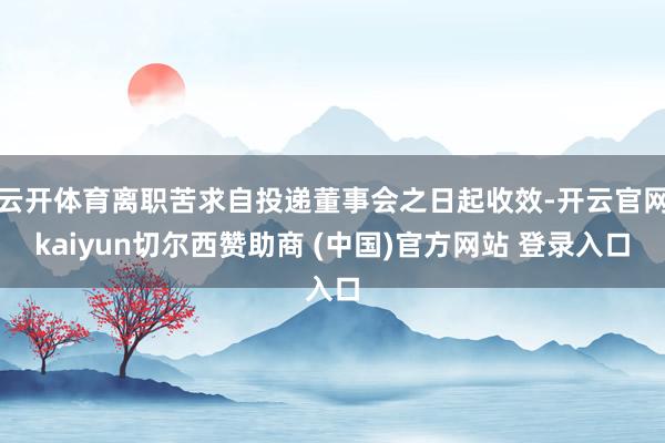 云开体育离职苦求自投递董事会之日起收效-开云官网kaiyun切尔西赞助商 (中国)官方网站 登录入口