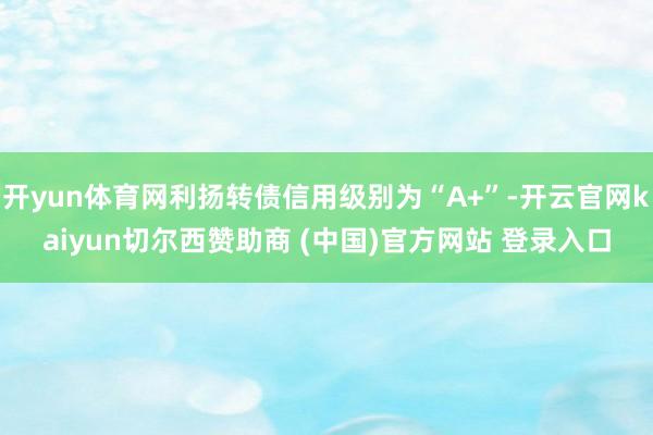 开yun体育网利扬转债信用级别为“A+”-开云官网kaiyun切尔西赞助商 (中国)官方网站 登录入口
