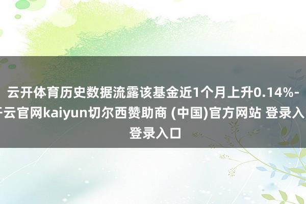 云开体育历史数据流露该基金近1个月上升0.14%-开云官网kaiyun切尔西赞助商 (中国)官方网站 登录入口