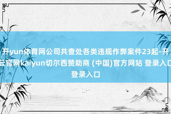 开yun体育网公司共查处各类违规作弊案件23起-开云官网kaiyun切尔西赞助商 (中国)官方网站 登录入口